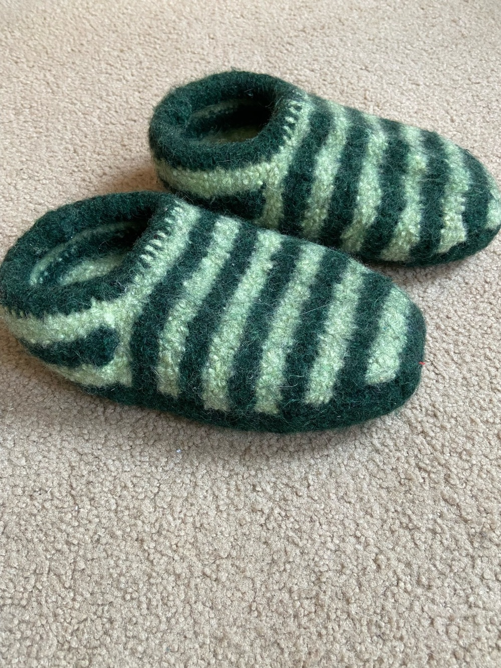 Handmade felted wool slippers